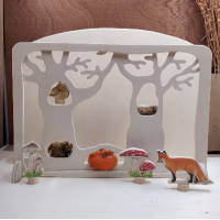 Seizoenstafelraam met twee bomen 