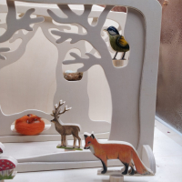 Seizoenstafelraam met twee bomen 