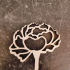 Houten bloem met woord