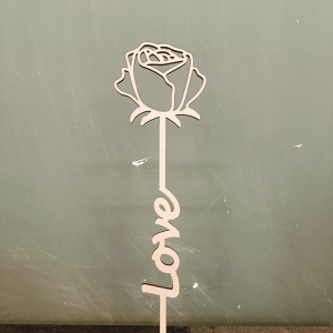 Houten bloem met woord Houten bloem met woord