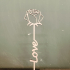 Houten bloem met woord