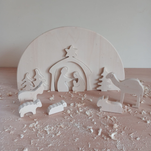 Kerststal met 5 extra dieren Kerststal met 5 extra dieren