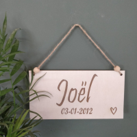 Houten naambord