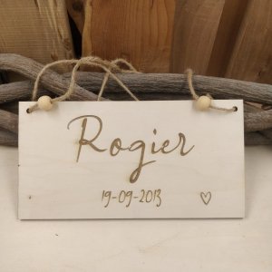 Houten naambord Houten naambord