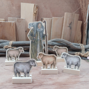 Herder met 5 schapen Herder met 5 schapen