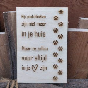 Kaart "Overleden hond" Kaart "Overleden hond"