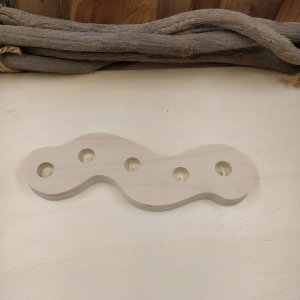 Organisch gevormde houder met 5 gaten