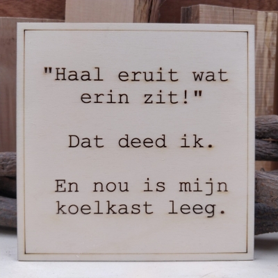 Houten kaart Haal er uit wat er in zit 