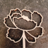 Houten bloem met woord