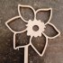 Houten bloem met woord