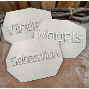 Naambord in het antroposofisch lettertype Roggenkamp Naambord in het antroposofisch lettertype Roggenkamp